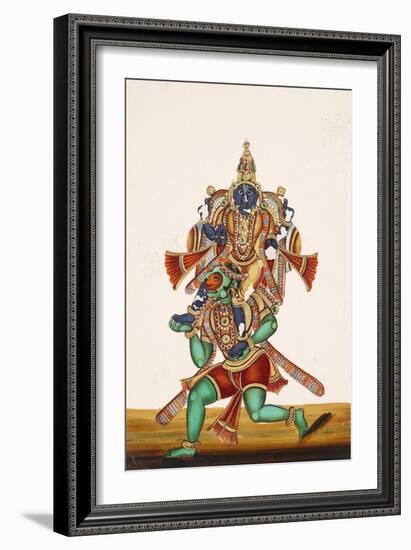 Ganesha Defeating an Evil Demon, from Thanjavur, India-null-Framed Premium Giclee Print