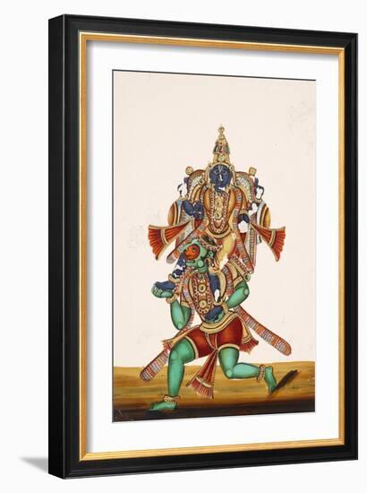 Ganesha Defeating an Evil Demon, from Thanjavur, India-null-Framed Premium Giclee Print