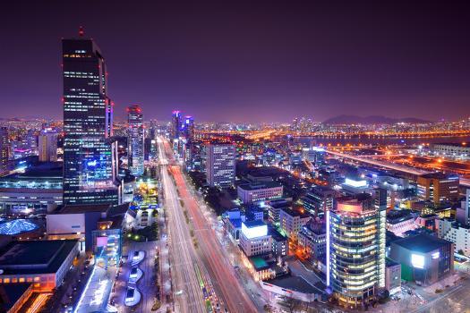 Gangnam District, Seoul, South Korea Skyline at Night.' Photographic Print  - SeanPavonePhoto | Art.com