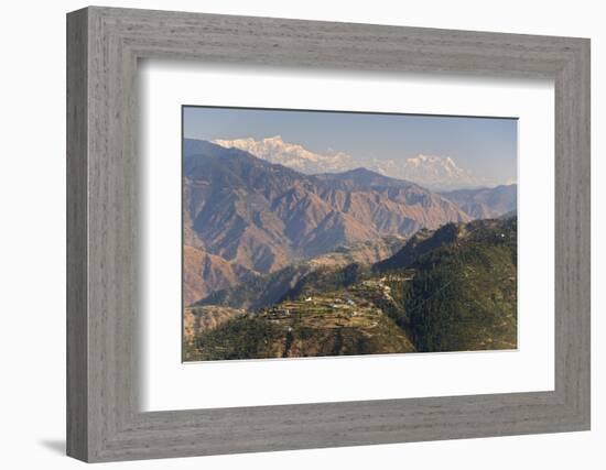 Gangotri Mountains, Garwhal Himalaya, Seen from Mussoorie Hill Station, Uttarakhand, India, Asia-Tony Waltham-Framed Photographic Print