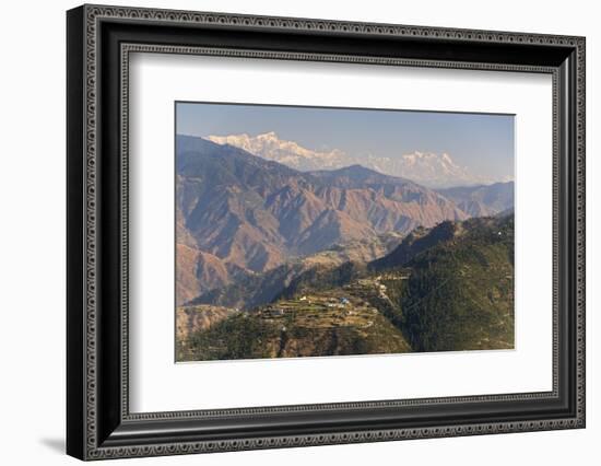 Gangotri Mountains, Garwhal Himalaya, Seen from Mussoorie Hill Station, Uttarakhand, India, Asia-Tony Waltham-Framed Photographic Print