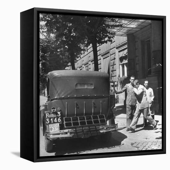 Gangster Charles "Lucky" Luciano Hurrying Toward His Car-null-Framed Premier Image Canvas