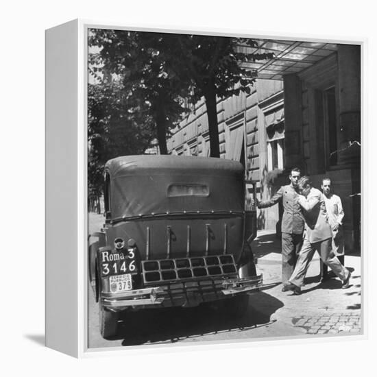 Gangster Charles "Lucky" Luciano Hurrying Toward His Car-null-Framed Premier Image Canvas