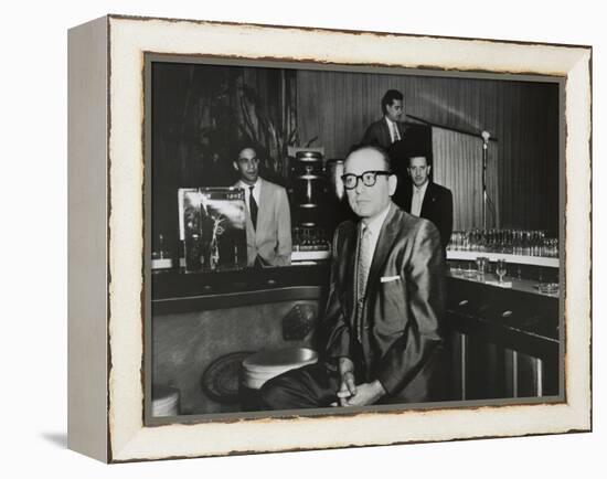 Gangster Santo Trafficante Sitting on a Stool in His Sans Souci Night Club in Havana, Cuba-null-Framed Stretched Canvas