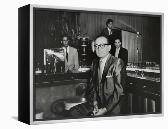 Gangster Santo Trafficante Sitting on a Stool in His Sans Souci Night Club in Havana, Cuba-null-Framed Stretched Canvas
