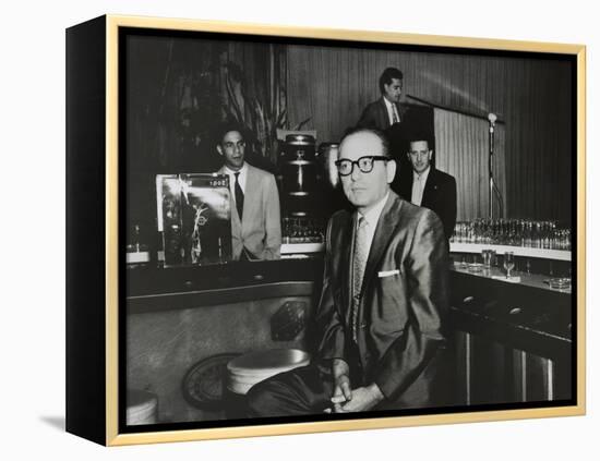 Gangster Santo Trafficante Sitting on a Stool in His Sans Souci Night Club in Havana, Cuba-null-Framed Stretched Canvas