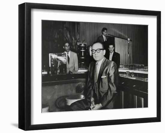 Gangster Santo Trafficante Sitting on a Stool in His Sans Souci Night Club in Havana, Cuba-null-Framed Photo
