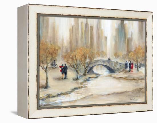 Gapstow Bridge and Lovers-Marilyn Dunlap-Framed Stretched Canvas