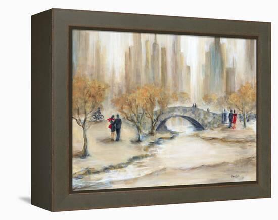 Gapstow Bridge and Lovers-Marilyn Dunlap-Framed Stretched Canvas