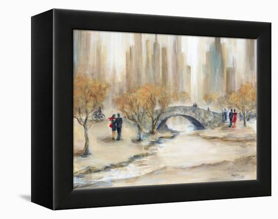 Gapstow Bridge and Lovers-Marilyn Dunlap-Framed Stretched Canvas