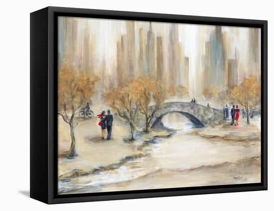 Gapstow Bridge and Lovers-Marilyn Dunlap-Framed Stretched Canvas