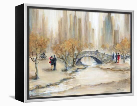 Gapstow Bridge and Lovers-Marilyn Dunlap-Framed Stretched Canvas