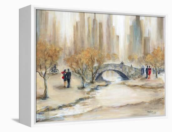 Gapstow Bridge and Lovers-Marilyn Dunlap-Framed Stretched Canvas