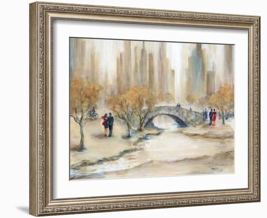 Gapstow Bridge and Lovers-Marilyn Dunlap-Framed Art Print