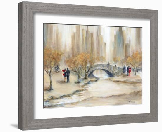 Gapstow Bridge and Lovers-Marilyn Dunlap-Framed Art Print