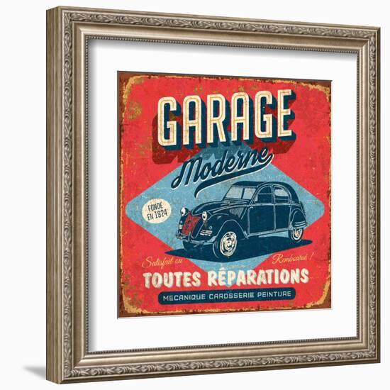 Garage moderne-Bruno Pozzo-Framed Art Print