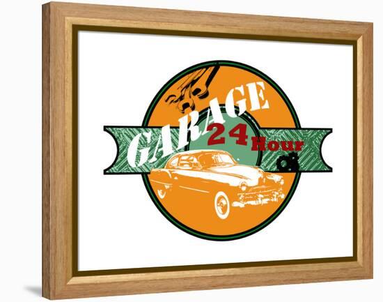 Garage Sign I-Studio W-Framed Stretched Canvas