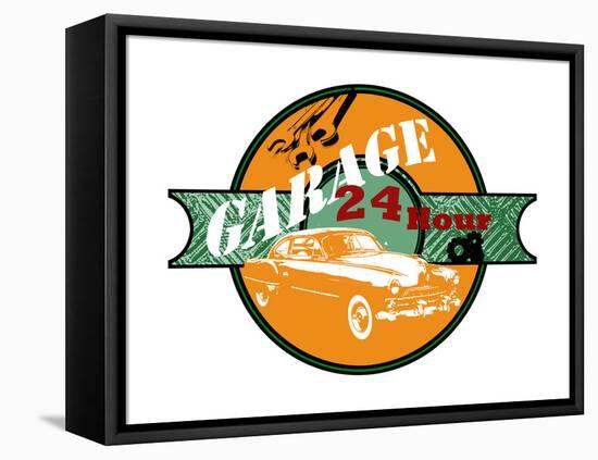 Garage Sign I-Studio W-Framed Stretched Canvas