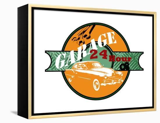 Garage Sign I-Studio W-Framed Stretched Canvas