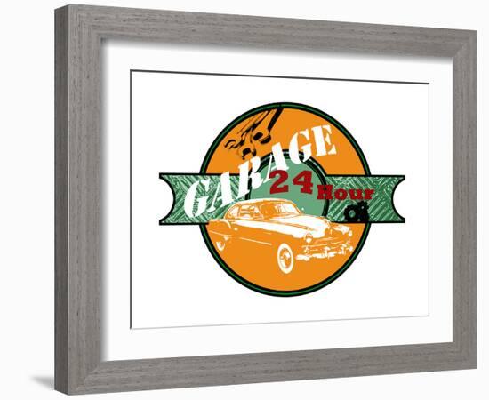 Garage Sign I-Studio W-Framed Art Print