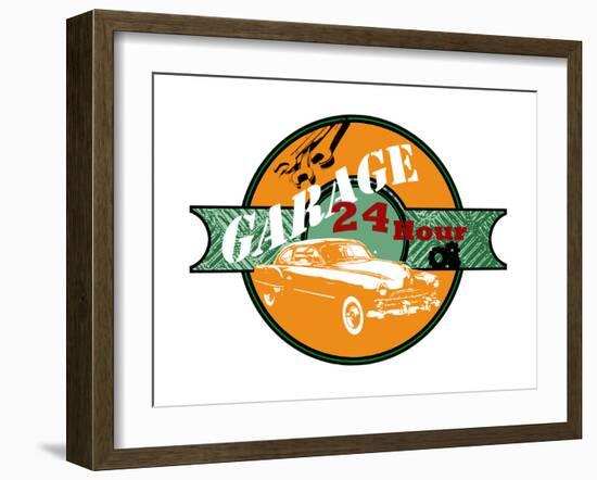 Garage Sign I-Studio W-Framed Art Print