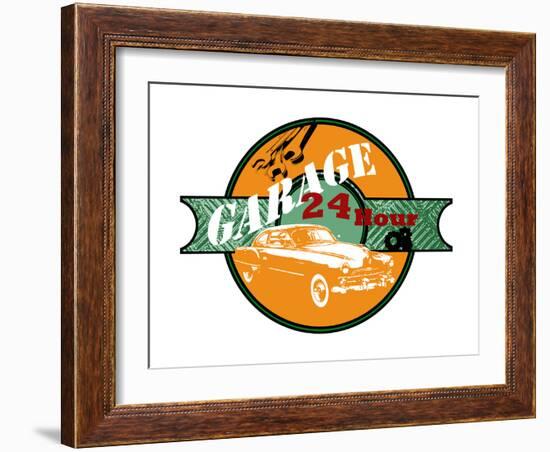 Garage Sign I-Studio W-Framed Art Print