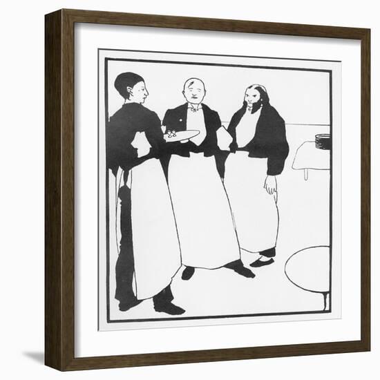 Garcons De Cafe, Illustration Form 'The Yellow Book', 1894-Aubrey Beardsley-Framed Giclee Print