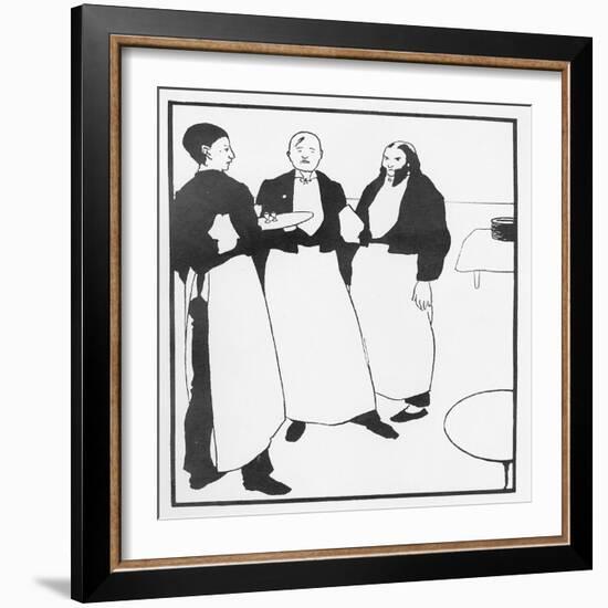 Garcons De Cafe, Illustration Form 'The Yellow Book', 1894-Aubrey Beardsley-Framed Giclee Print