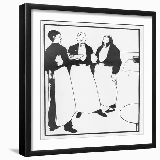 Garcons De Cafe, Illustration Form 'The Yellow Book', 1894-Aubrey Beardsley-Framed Giclee Print