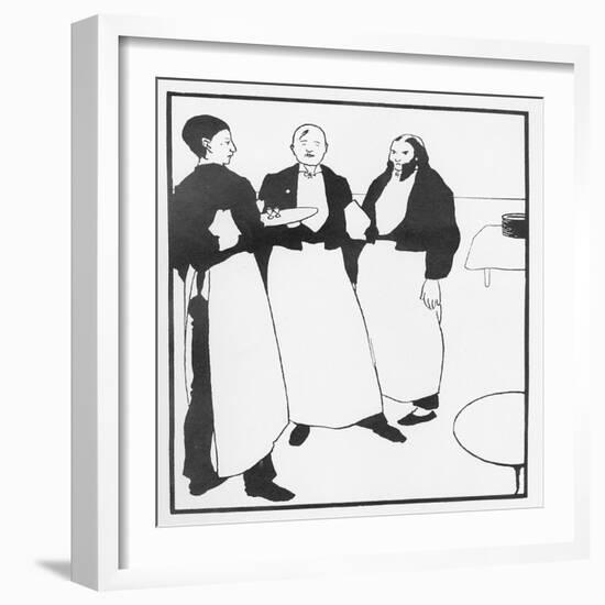 Garcons De Cafe, Illustration Form 'The Yellow Book', 1894-Aubrey Beardsley-Framed Giclee Print