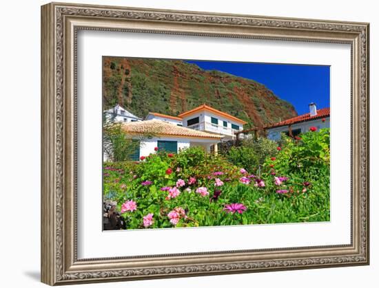 Garden and Holiday Homes in Jardim do Mar, Madeira Island, Portugal-null-Framed Art Print