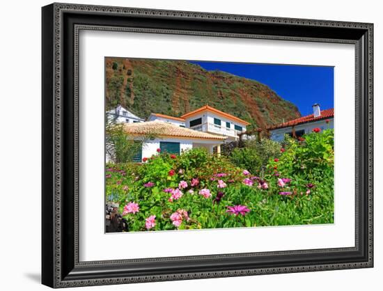 Garden and Holiday Homes in Jardim do Mar, Madeira Island, Portugal-null-Framed Art Print