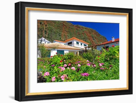 Garden and Holiday Homes in Jardim do Mar, Madeira Island, Portugal-null-Framed Art Print