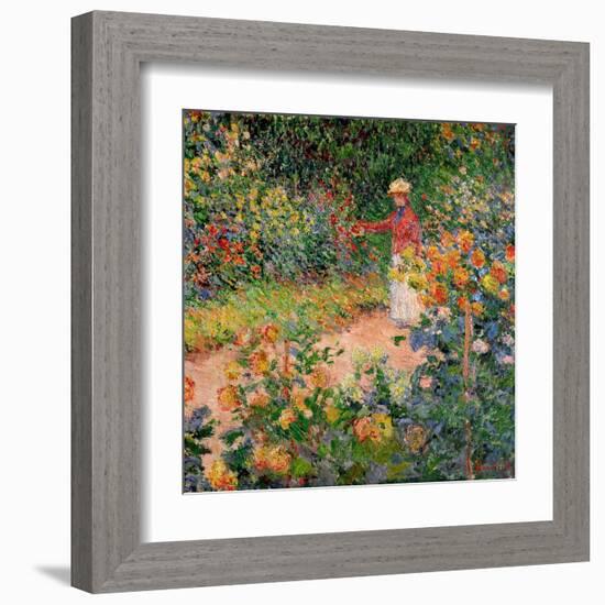 Garden at Giverny, 1895-Claude Monet-Framed Premium Giclee Print