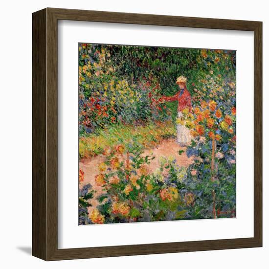 Garden at Giverny, 1895-Claude Monet-Framed Premium Giclee Print