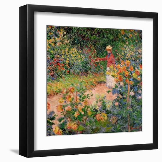 Garden at Giverny, 1895-Claude Monet-Framed Premium Giclee Print