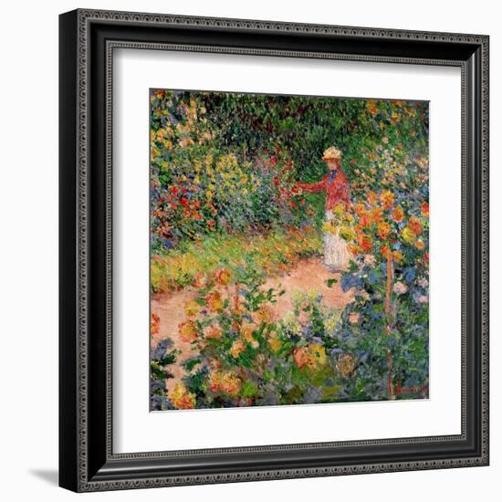 Garden at Giverny, 1895-Claude Monet-Framed Premium Giclee Print