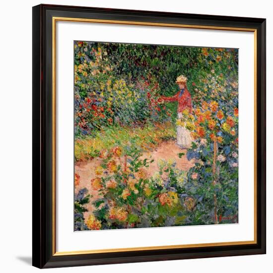 Garden at Giverny, 1895-Claude Monet-Framed Giclee Print