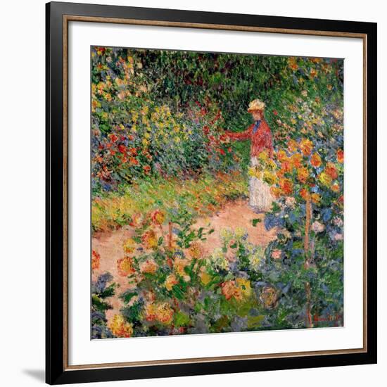 Garden at Giverny, 1895-Claude Monet-Framed Giclee Print