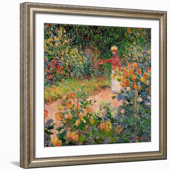 Garden at Giverny, 1895-Claude Monet-Framed Giclee Print