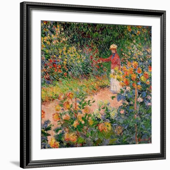 Garden at Giverny, 1895-Claude Monet-Framed Giclee Print