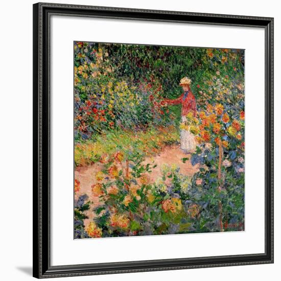 Garden at Giverny, 1895-Claude Monet-Framed Giclee Print