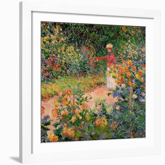 Garden at Giverny, 1895-Claude Monet-Framed Giclee Print