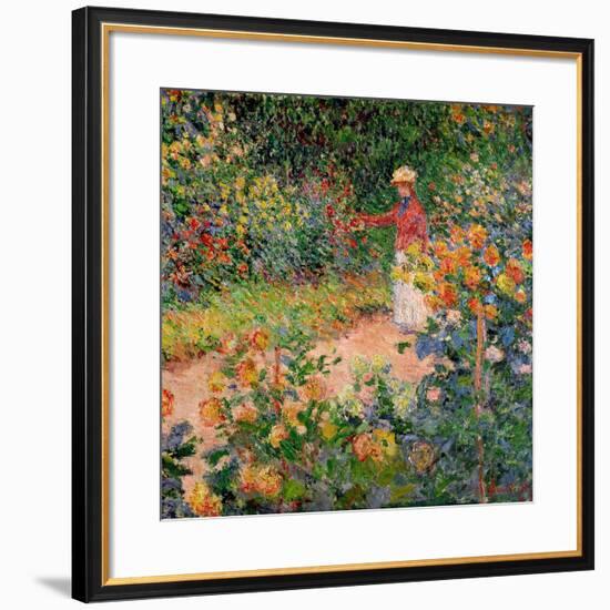 Garden at Giverny, 1895-Claude Monet-Framed Giclee Print