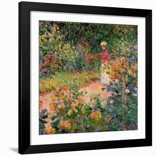 Garden at Giverny, 1895-Claude Monet-Framed Giclee Print