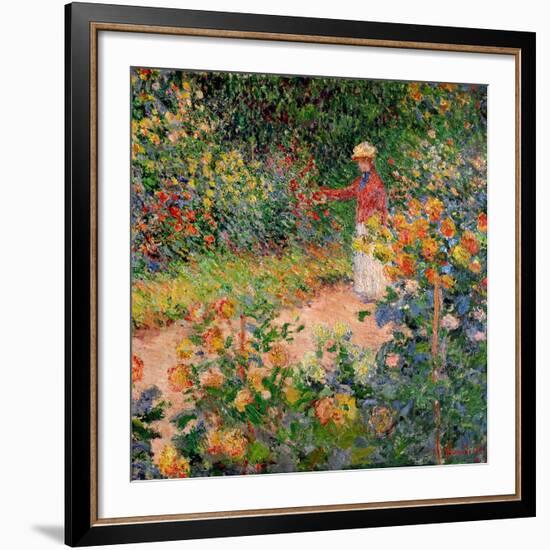 Garden at Giverny, 1895-Claude Monet-Framed Giclee Print