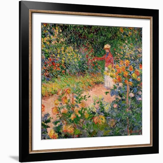 Garden at Giverny, 1895-Claude Monet-Framed Giclee Print