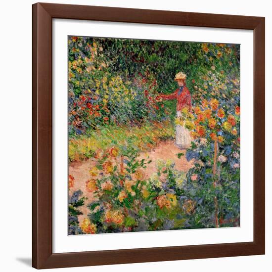 Garden at Giverny, 1895-Claude Monet-Framed Giclee Print