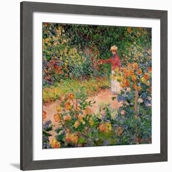 Garden at Giverny, 1895-Claude Monet-Framed Giclee Print