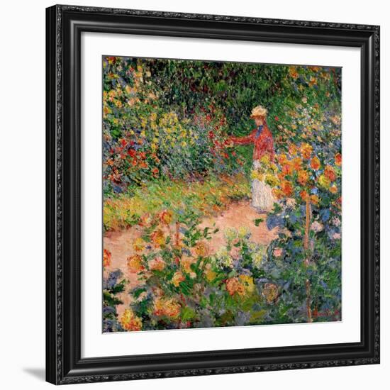 Garden at Giverny, 1895-Claude Monet-Framed Giclee Print